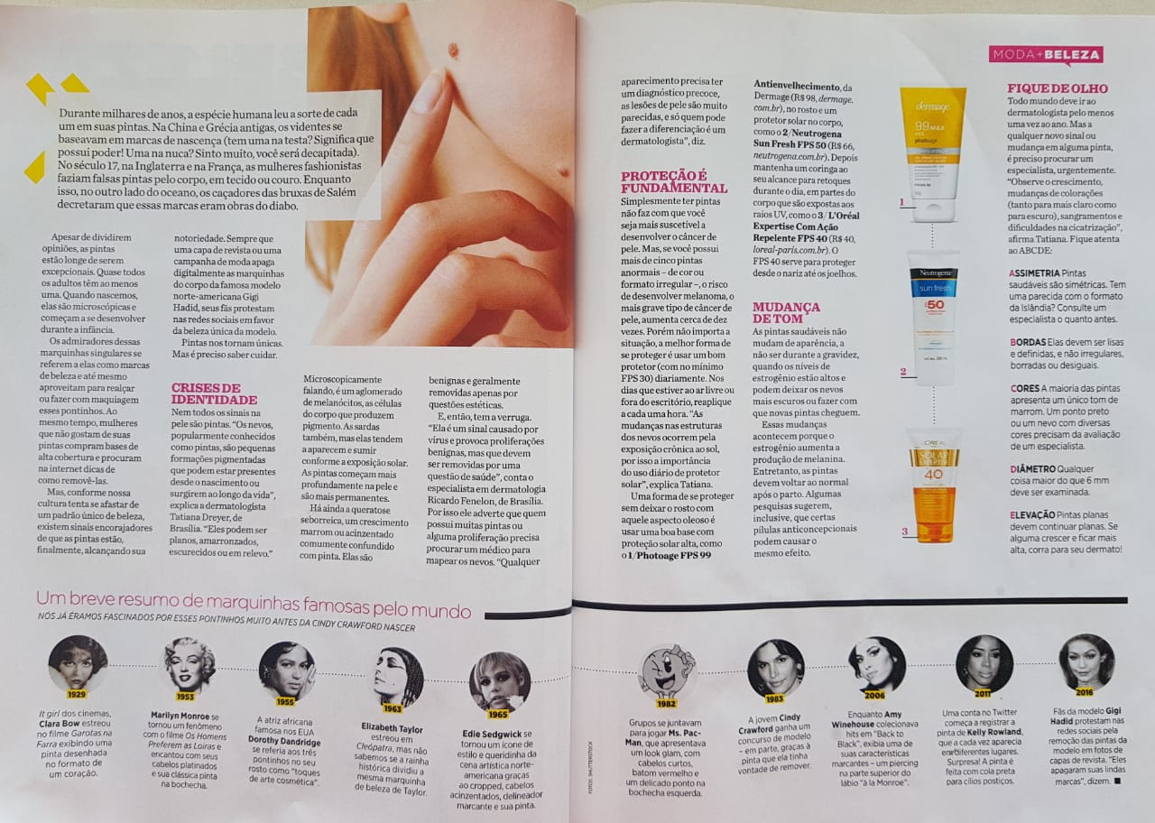 Revista Womens Health Brasil - matéria sobre os sinais no corpo - Clínica Dermatologia Brasília Ricardo Fenelon